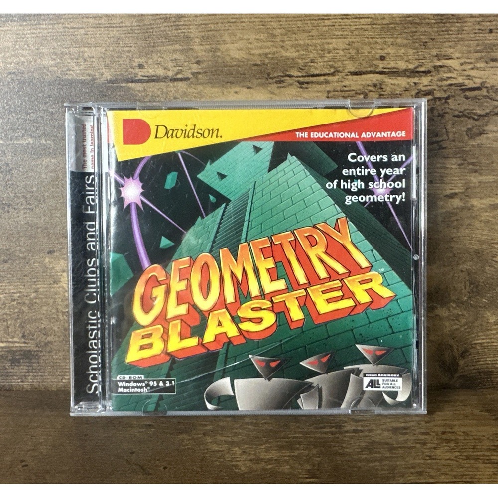 Rare Geometry Blaster Vintage PC Computer Game Tested Fast And Safe Shipping